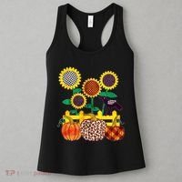 Cute Autumn Fall Patterns Raven Crow Sunflowers Pumpkins Women's Tank Top thumb 3
