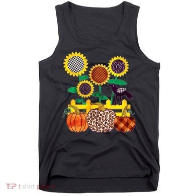 Cute Autumn Fall Patterns Raven Crow Sunflowers Pumpkins Tank Top