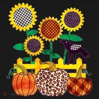 Cute Autumn Fall Patterns Raven Crow Sunflowers Pumpkins Tote Bag thumb 4