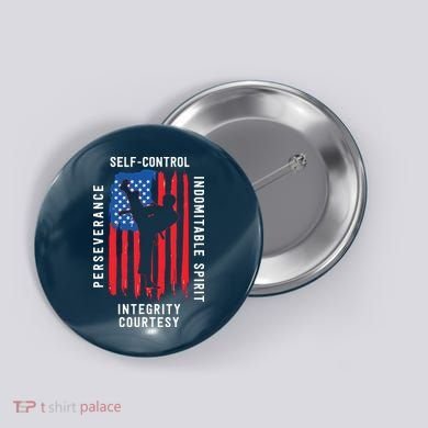 Cool American Flag Taekwondo Gift | Tae Kwon Do Martial Arts Button
