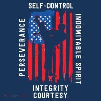 Cool American Flag Taekwondo Gift | Tae Kwon Do Martial Arts Button thumb 1