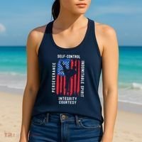 Cool American Flag Taekwondo Gift | Tae Kwon Do Martial Arts Women's Tank Top thumb 2