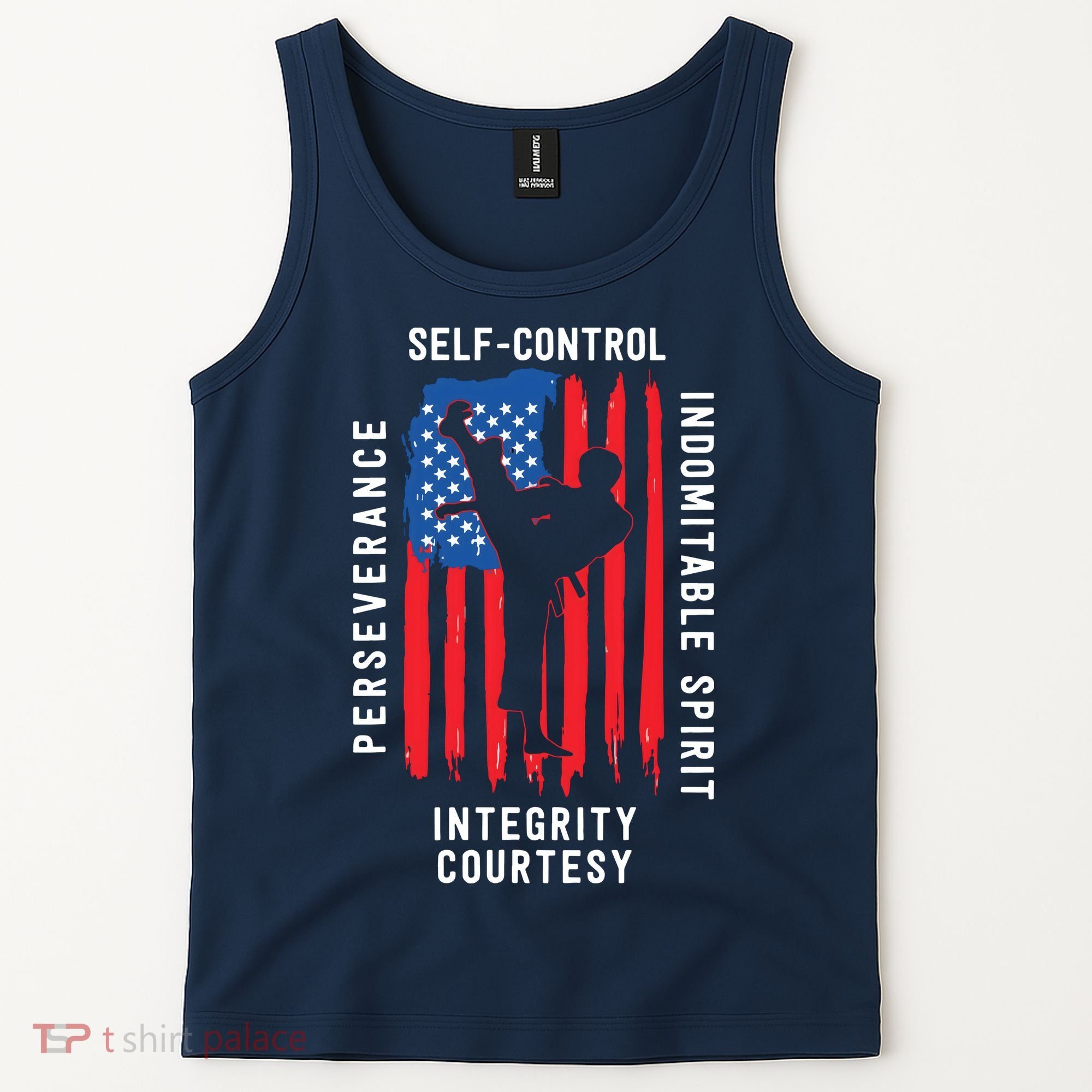 Cool American Flag Taekwondo Gift | Tae Kwon Do Martial Arts Tank Top
