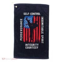 Cool American Flag Taekwondo Gift | Tae Kwon Do Martial Arts Golf Towel thumb 0