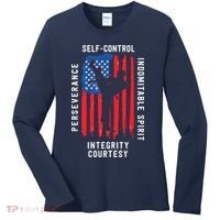 Cool American Flag Taekwondo Gift | Tae Kwon Do Martial Arts Women's Long Sleeve Shirt thumb 0