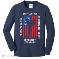 Cool American Flag Taekwondo Gift | Tae Kwon Do Martial Arts Kids Long Sleeve Shirt thumb 0