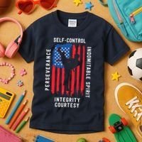 Cool American Flag Taekwondo Gift | Tae Kwon Do Martial Arts Kids T-Shirt thumb 3