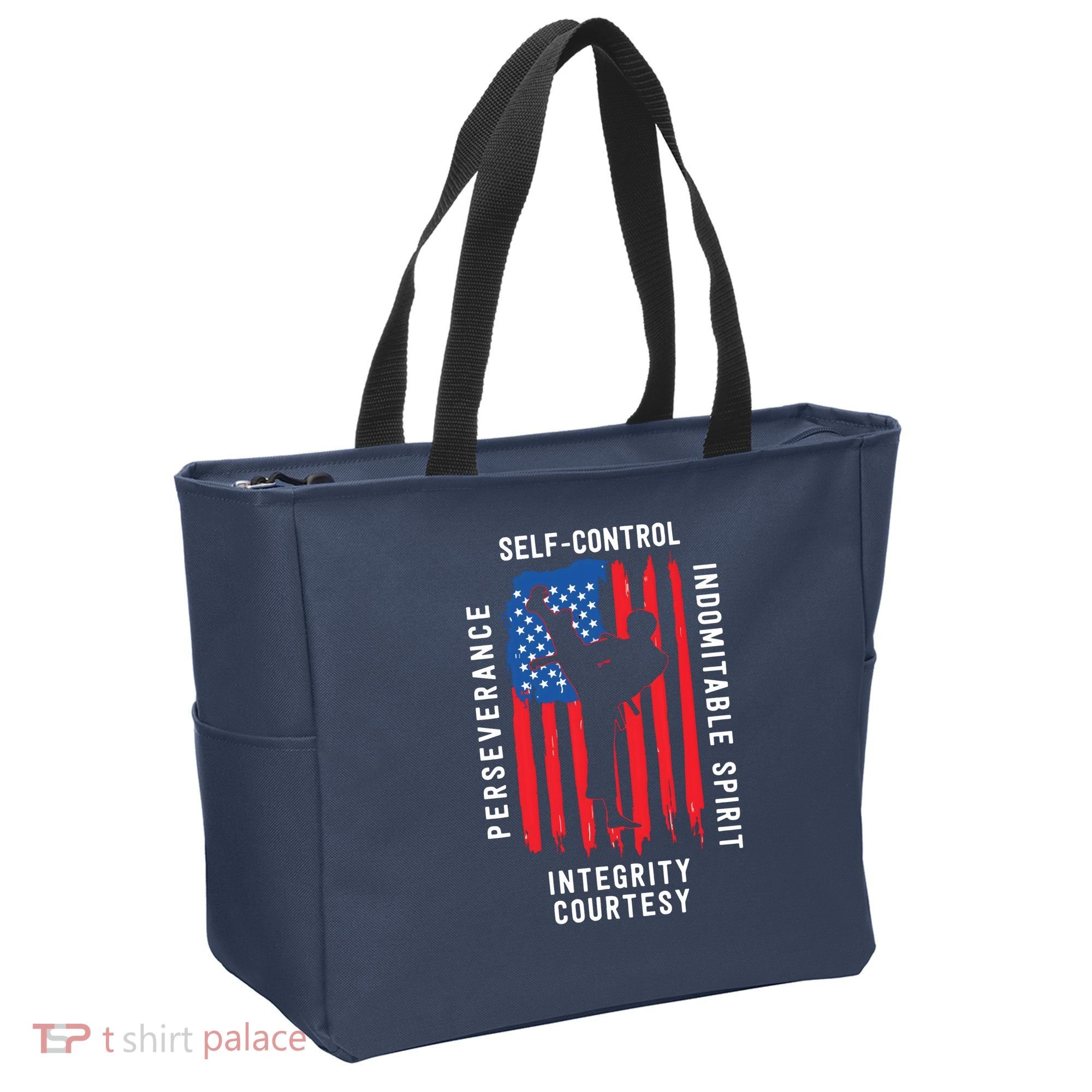 Cool American Flag Taekwondo Gift | Tae Kwon Do Martial Arts Tote Bag