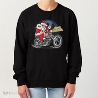 Cool American Flag Motorcycle Santa Claus Women's Sweatshirt thumb 0