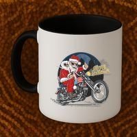 Cool American Flag Motorcycle Santa Claus Coffee Mug thumb 2
