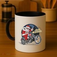 Cool American Flag Motorcycle Santa Claus Coffee Mug thumb 4