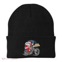 Cool American Flag Motorcycle Santa Claus Beanie thumb 0