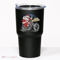 Cool American Flag Motorcycle Santa Claus Tumbler thumb 0