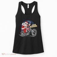 Cool American Flag Motorcycle Santa Claus Women's Tank Top thumb 0