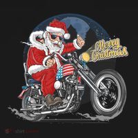 Cool American Flag Motorcycle Santa Claus Women's Tank Top thumb 5