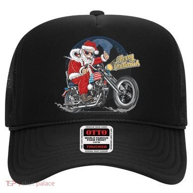 Cool American Flag Motorcycle Santa Claus Hat