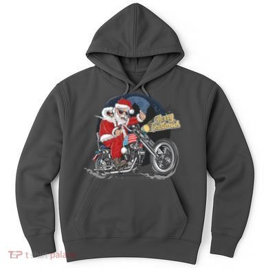 Cool American Flag Motorcycle Santa Claus Hoodie