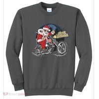 Cool American Flag Motorcycle Santa Claus Sweatshirt thumb 0