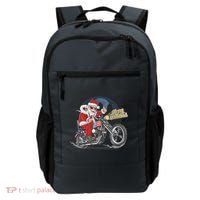 Cool American Flag Motorcycle Santa Claus Backpack thumb 0