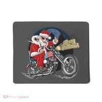 Cool American Flag Motorcycle Santa Claus Mousepad thumb 0