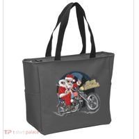 Cool American Flag Motorcycle Santa Claus Tote Bag thumb 2