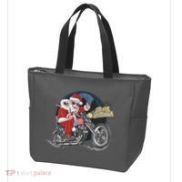 Cool American Flag Motorcycle Santa Claus Tote Bag thumb 3