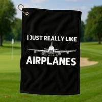 Cool Airplane For Aviation Plane Airplane Pilot Golf Towel thumb 1