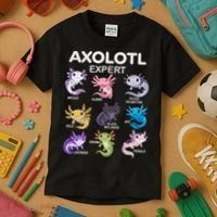 Cute Axolotl For & Or  - Axolotl Kids T-Shirt thumb 3