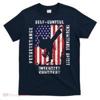 Cool American Flag Taekwondo Gift | Tae Kwon Do Martial Arts T-Shirt thumb 0