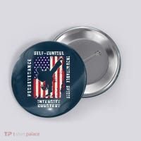 Cool American Flag Taekwondo Gift | Tae Kwon Do Martial Arts Button thumb 0