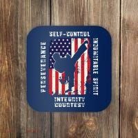 Cool American Flag Taekwondo Gift | Tae Kwon Do Martial Arts Coaster thumb 0