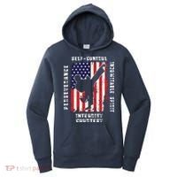 Cool American Flag Taekwondo Gift | Tae Kwon Do Martial Arts Women's Hoodie thumb 0