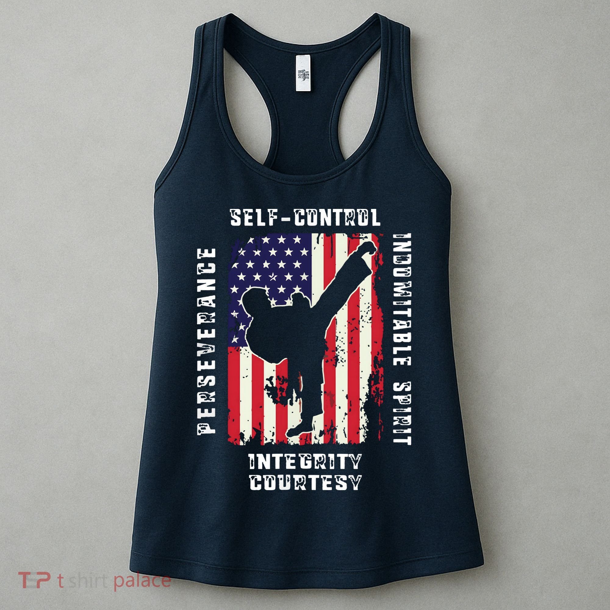 Cool American Flag Taekwondo Gift | Tae Kwon Do Martial Arts Women's Tank Top