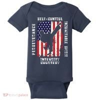 Cool American Flag Taekwondo Gift | Tae Kwon Do Martial Arts Baby Bodysuit thumb 0