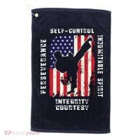 Cool American Flag Taekwondo Gift | Tae Kwon Do Martial Arts Golf Towel thumb 0