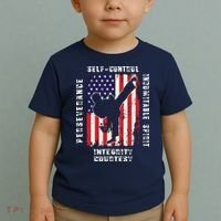 Cool American Flag Taekwondo Gift | Tae Kwon Do Martial Arts Toddler T-Shirt thumb 2
