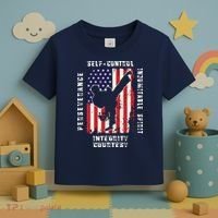 Cool American Flag Taekwondo Gift | Tae Kwon Do Martial Arts Toddler T-Shirt thumb 3