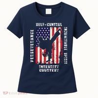 Cool American Flag Taekwondo Gift | Tae Kwon Do Martial Arts Women's T-Shirt thumb 0