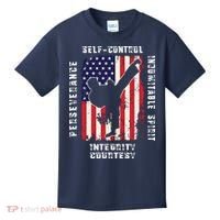 Cool American Flag Taekwondo Gift | Tae Kwon Do Martial Arts Kids T-Shirt thumb 0