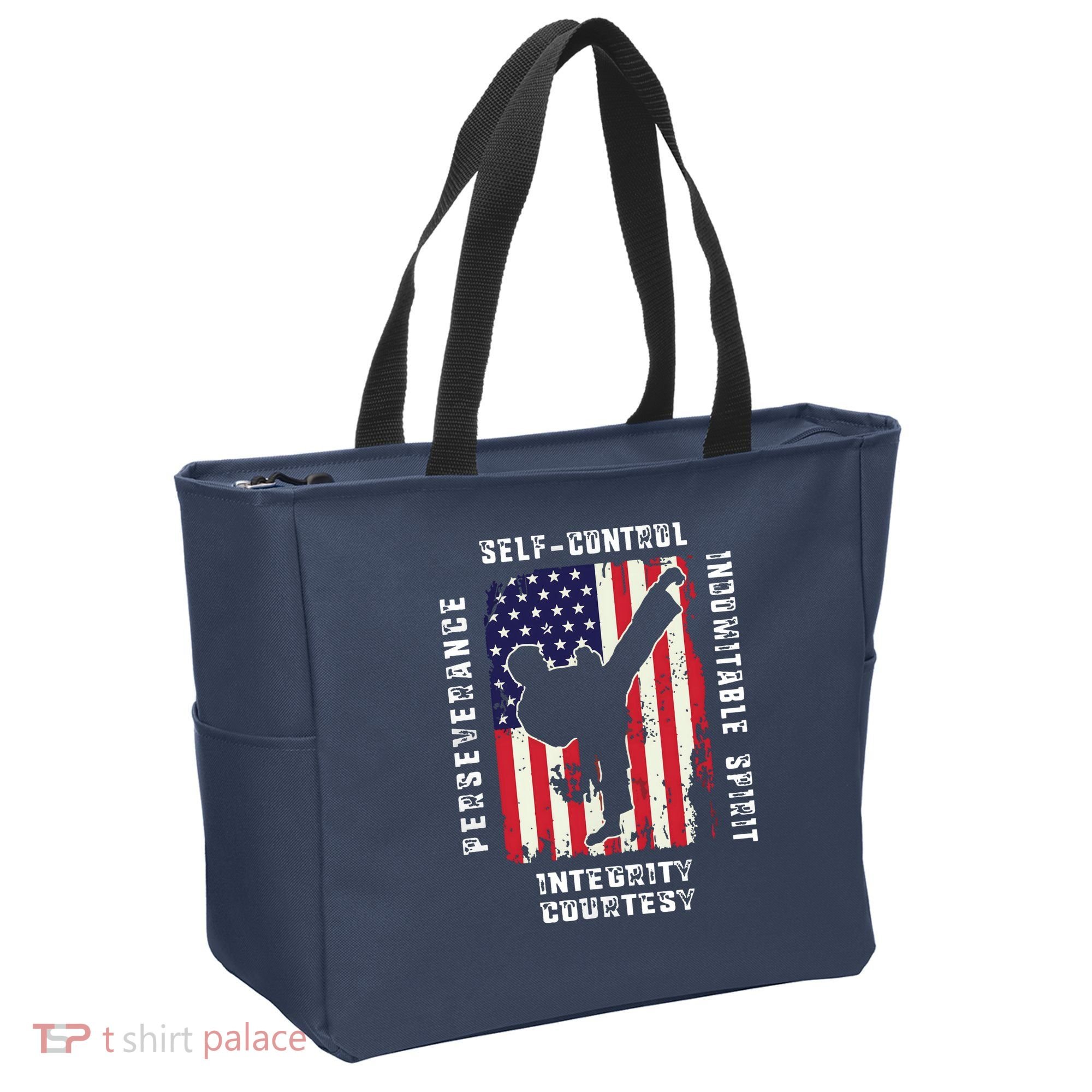 Cool American Flag Taekwondo Gift | Tae Kwon Do Martial Arts Tote Bag