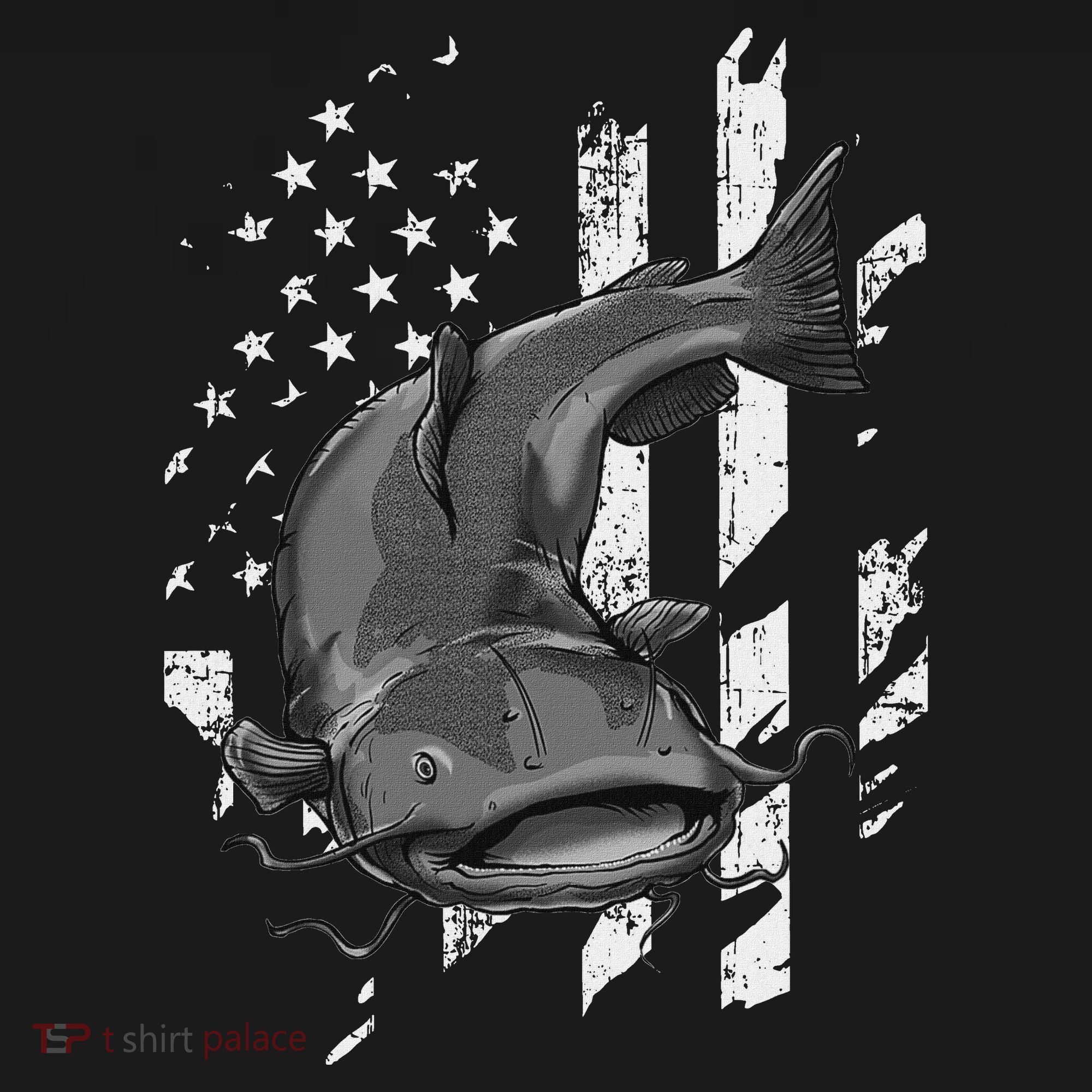 Catfishing American Flag Catfish Angler Fisherman Sweatshirt