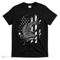 Catfishing American Flag Catfish Angler Fisherman T-Shirt thumb 0