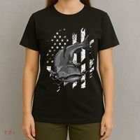 Catfishing American Flag Catfish Angler Fisherman T-Shirt thumb 4