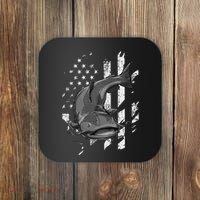 Catfishing American Flag Catfish Angler Fisherman Coaster thumb 0