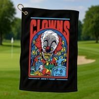 Clowns Aren't Funny Horror Golf Towel thumb 1