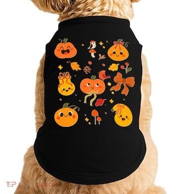 Cute Autumn Fall Pumpkins Ribbons Bows Doggie Tank