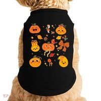 Cute Autumn Fall Pumpkins Ribbons Bows Doggie Tank thumb 0