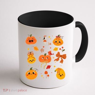 Cute Autumn Fall Pumpkins Ribbons Bows Coffee Mug back