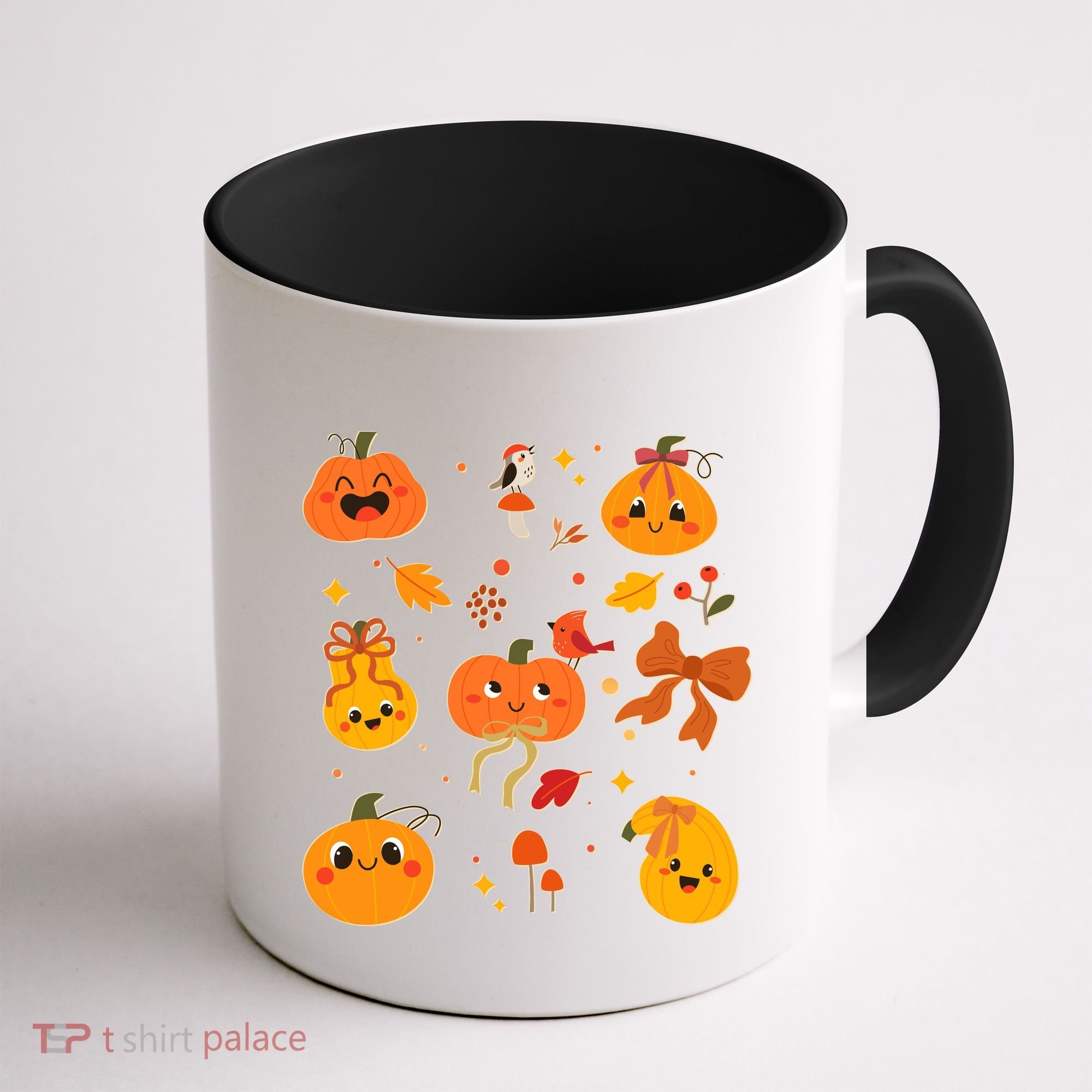 Cute Autumn Fall Pumpkins Ribbons Bows Coffee Mug