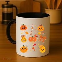 Cute Autumn Fall Pumpkins Ribbons Bows Coffee Mug thumb 4